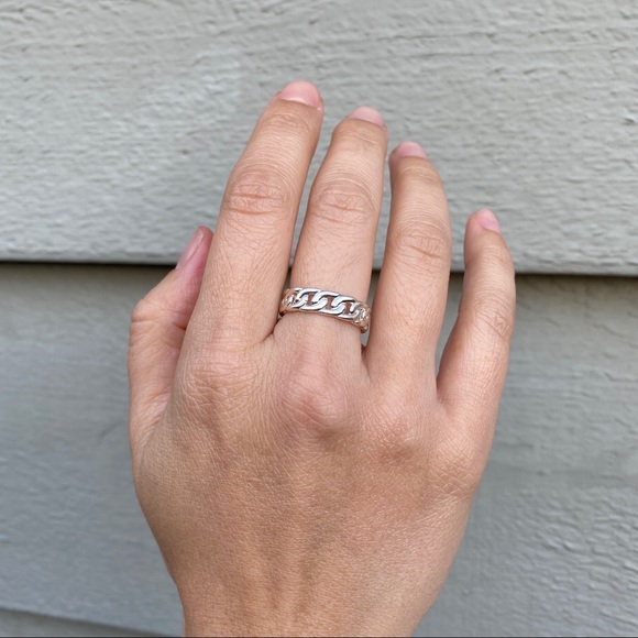 Foe & Dear Sterling Silver Chain Ring - Picture 3 of 3